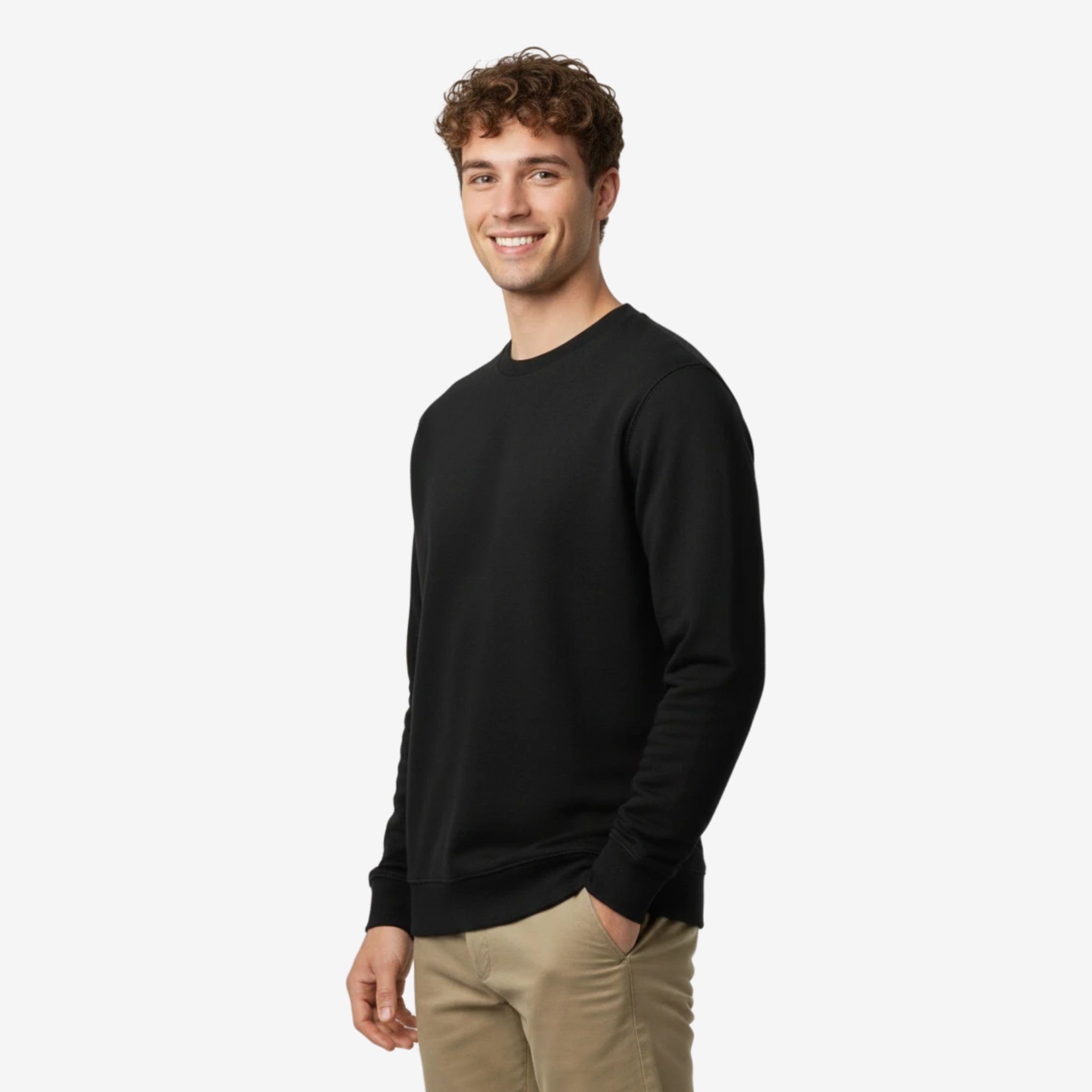 Classic Men’s Black Crewneck Sweatshirt